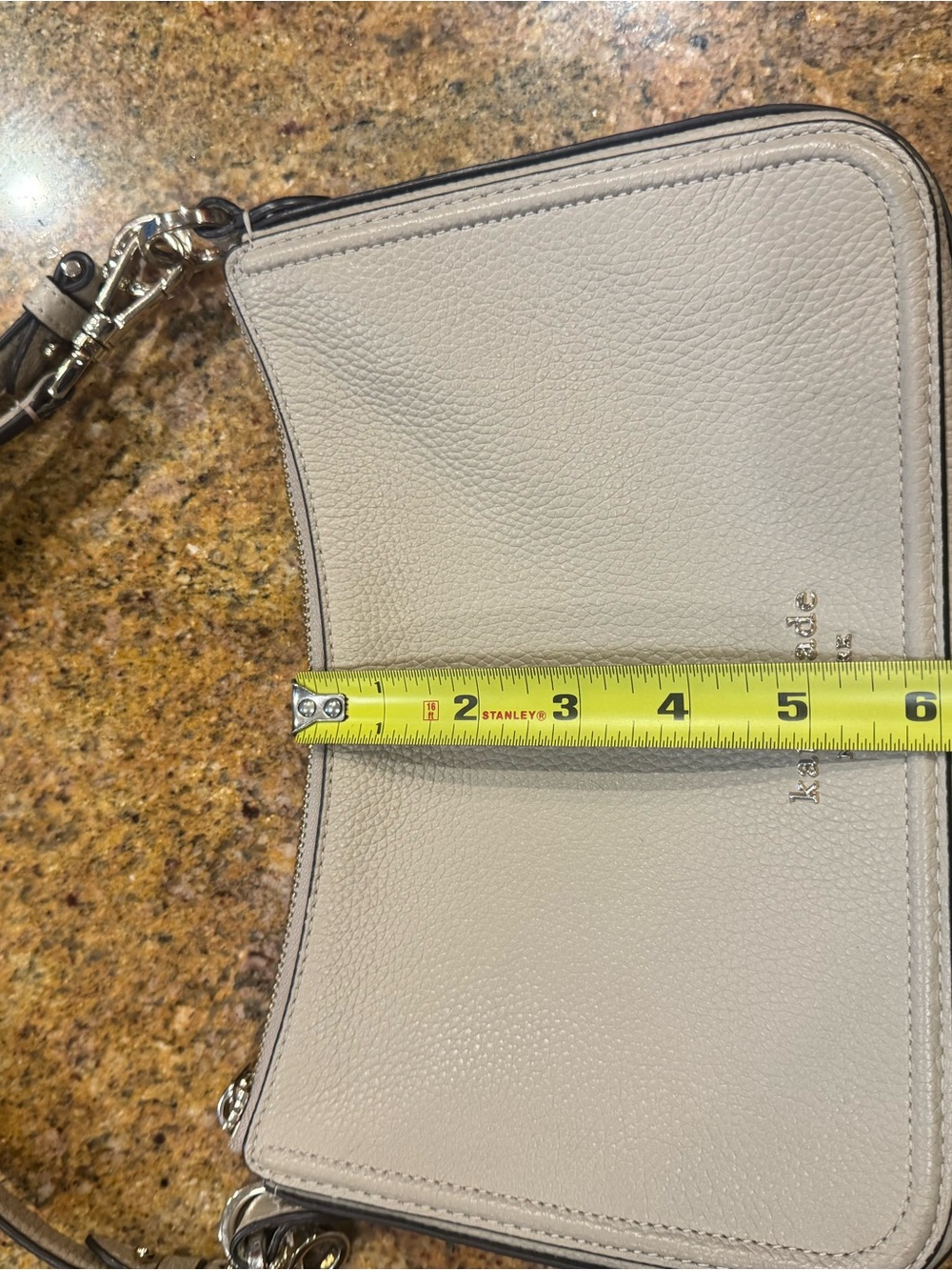 kate spade Pebbled Leather Crossbody in Taupe - Picture 9 of 13